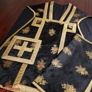 Black chasuble and chalice veil